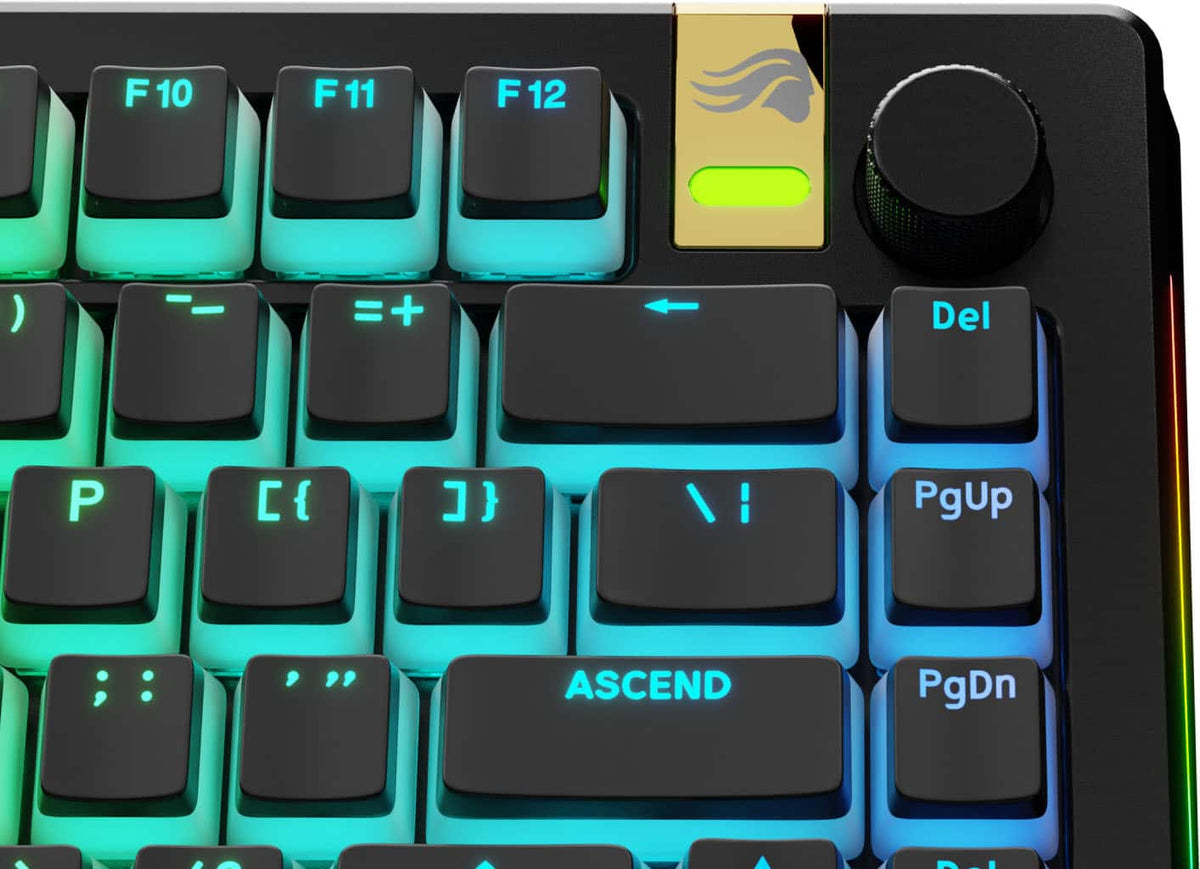 Glorious - Aura V3 Pudding-Style Universal Keycaps for 100% 85% 80% TKL 60% Compact 75% Mechanical Keyboards - Black