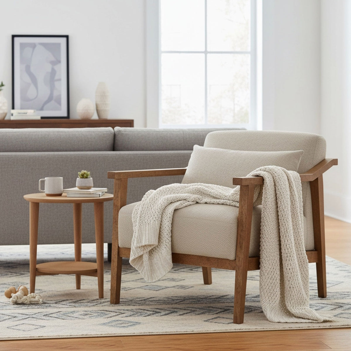 Reagan - Arm Accent Chair With Lumbar Pillow