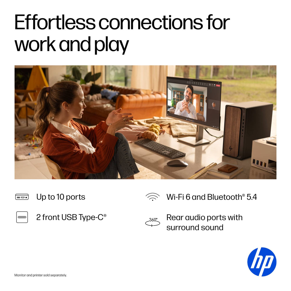HP - OmniDesk Desktop - Intel Core Ultra 7 265 2025 - 16GB DDR5 Memory - 1TB SSD - Dark Wood