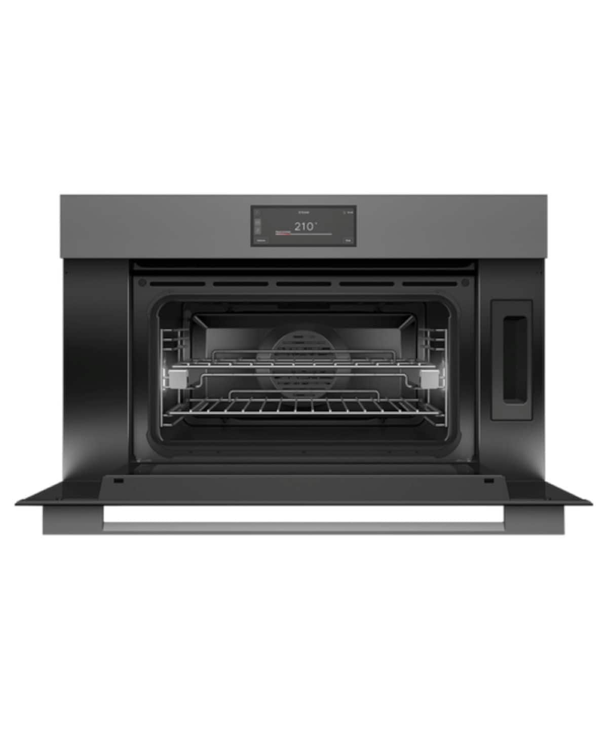 Fisher & Paykel - 30" 1.9 Cu. Ft. Single Combination Steam Oven, 6.8" Touchscreen - Compact - Minimal Grey - Gray