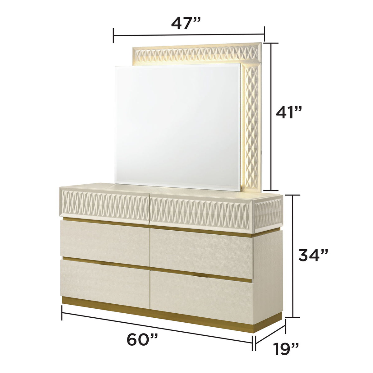 Stanley - Juego de dormitorio con cabecera LED