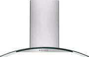Frigidaire - 30 inches - Externally Vented & Recirculating - Wall Range Hood - Stainless Steel/Glass