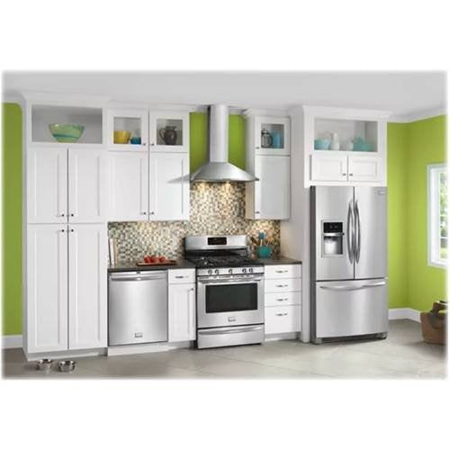 Frigidaire - 30 inches - Externally Vented & Recirculating - Wall Range Hood - Stainless Steel/Glass