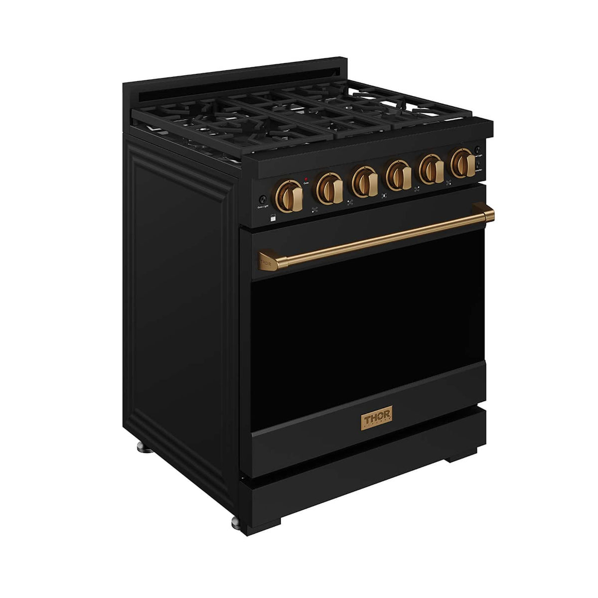 Gordon Ramsay Series by Thor Kitchen 4.55 Cu. Ft Freestanding Liquid Propane Gas Range with Bronze Hardware - Black