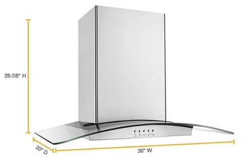 Whirlpool - 36 inches - Convertible - Wall Range Hood - Stainless Steel