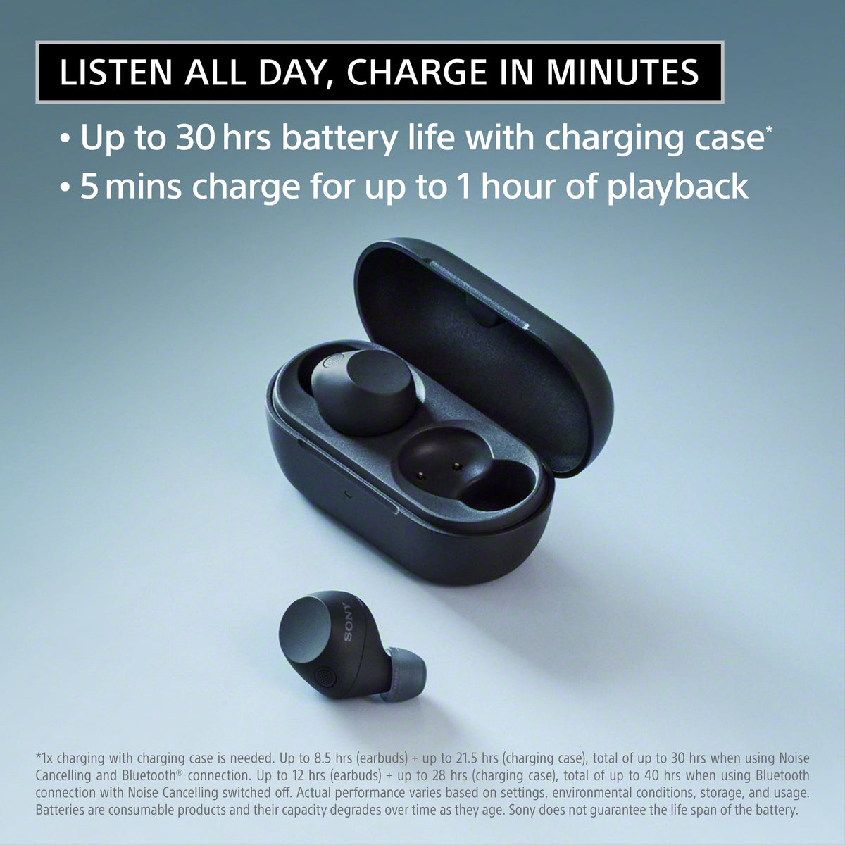 Sony - WF-C710N Truly Wireless Noise Cancelling Earbuds - Black