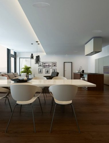 Bowers & Wilkins - CI600 Series 6" In-Ceiling Speakers with Glass Fiber Midbass and Pivoting Tweeter - (Each) - Paintable White