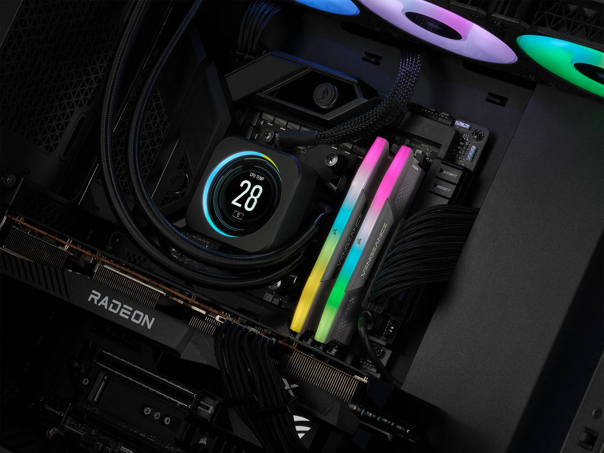 CORSAIR - VENGEANCE RGB DDR5 64GB (2 x 32GB) DDR5 6000 CL40-50-50-96 1.35V Intel XMP & AMD EXPO - Gray