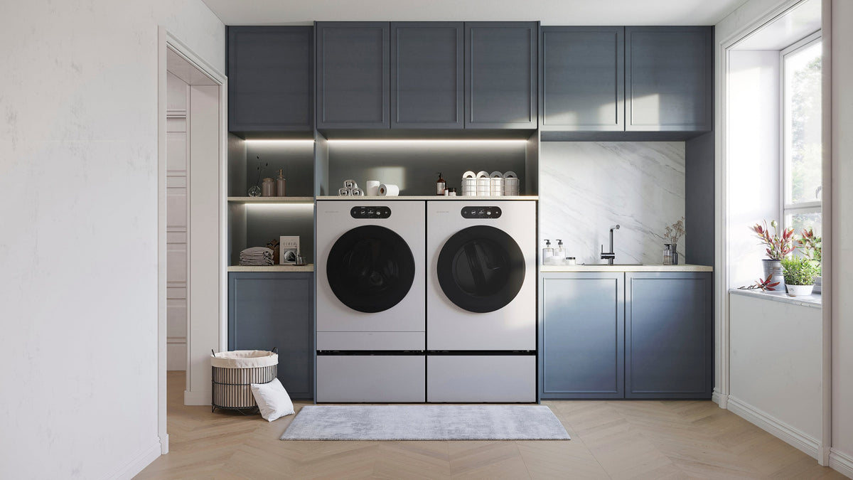 LG - SIGNATURE 5.8 Cu. Ft. High-Efficiency Stackable Smart Front Load Washer with Steam and ezDispense - Brushed Platinum Steel