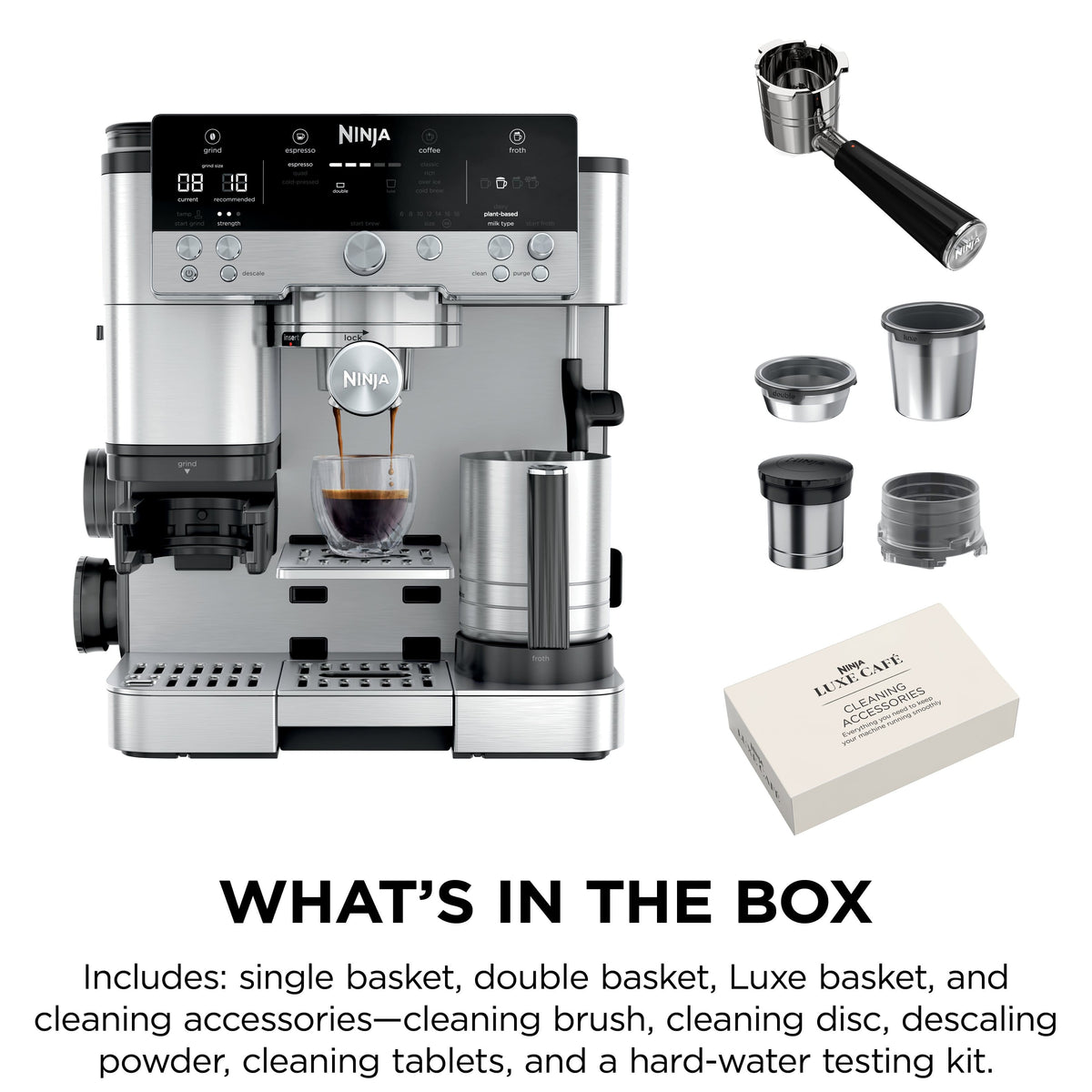 Ninja - Luxe Café Premier Series 3-in-1 Espresso, Coffee, and Cold Brew Machine with Grinder and Scale, and Hands-Free Frother - Stainless Steel