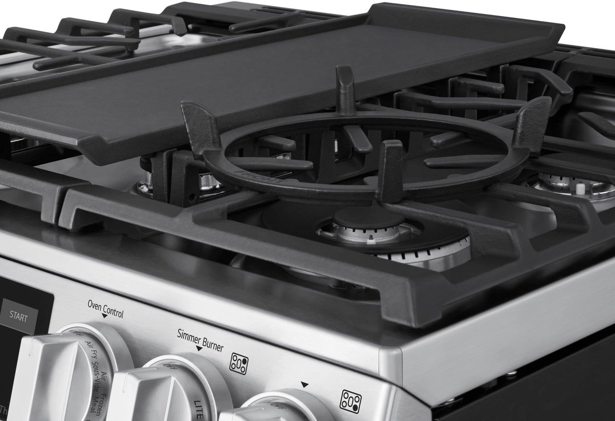 LG - 30-in Wide 6.3 Cu. Ft. Slide-In Gas True Convect Smart Range with 5 Burners, EasyClean, Air Fry and UltraHeat 22K Burner - Stainless Steel