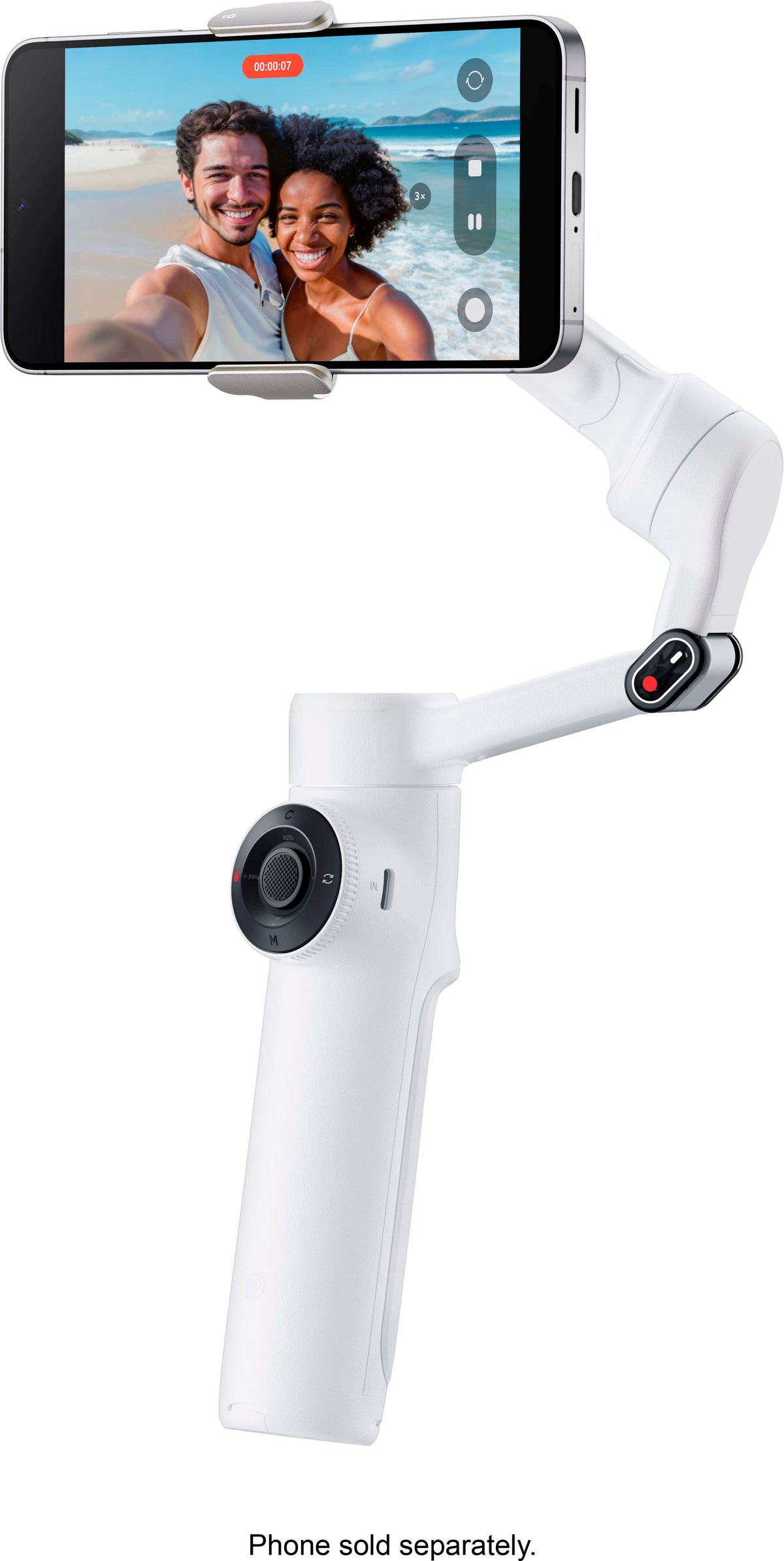 Insta360 - Flow 2 AI Tracker Bundle Gimbal Stabilizer for Smartphones - Summit White