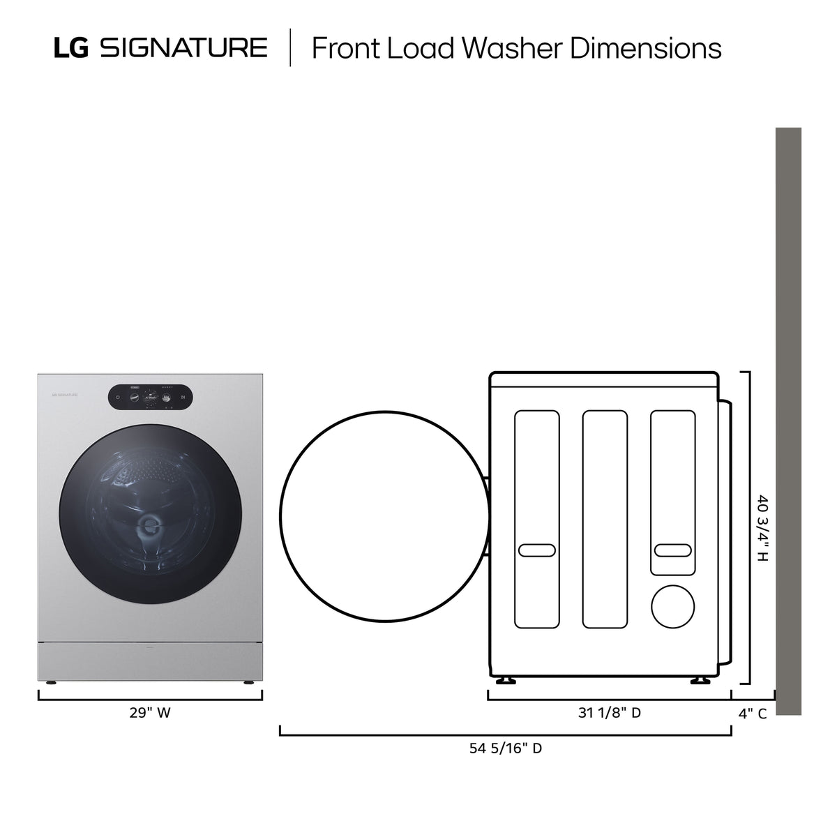 LG - SIGNATURE 5.8 Cu. Ft. High-Efficiency Stackable Smart Front Load Washer with Steam and ezDispense - Brushed Platinum Steel