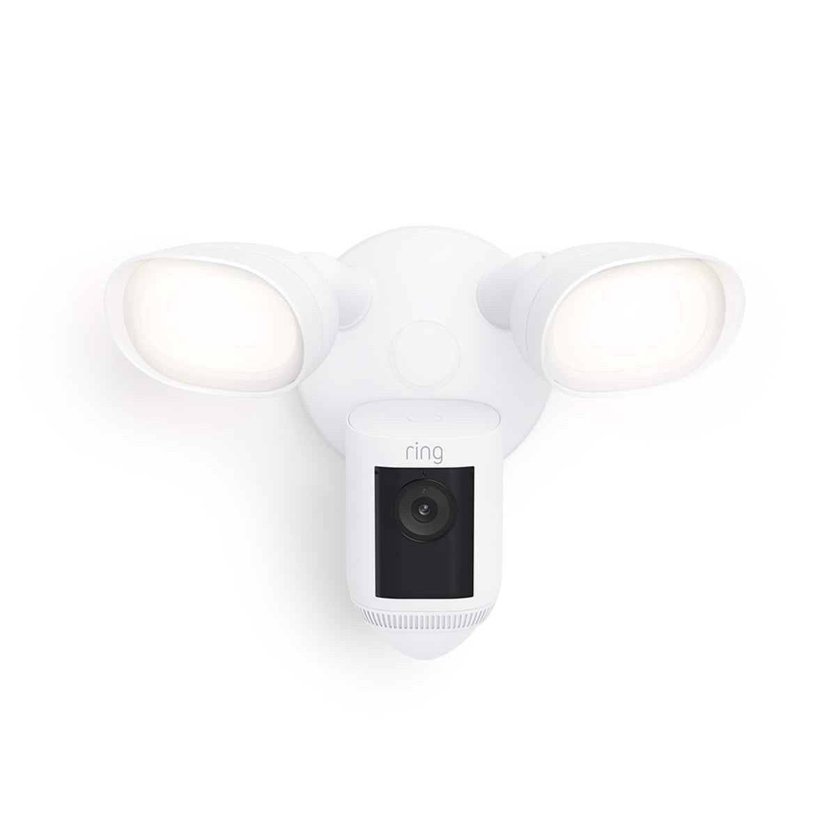 Ring - Floodlight Cam Pro with 2K Video and Ring-Vision, 2 LED Lights, Dual Band Wi-Fi, and 3D Motion Detection - White