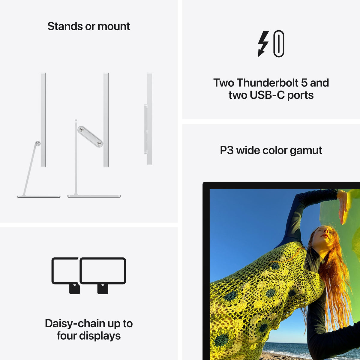 Apple - Studio Display - Standard glass - VESA mount adapter - Silver