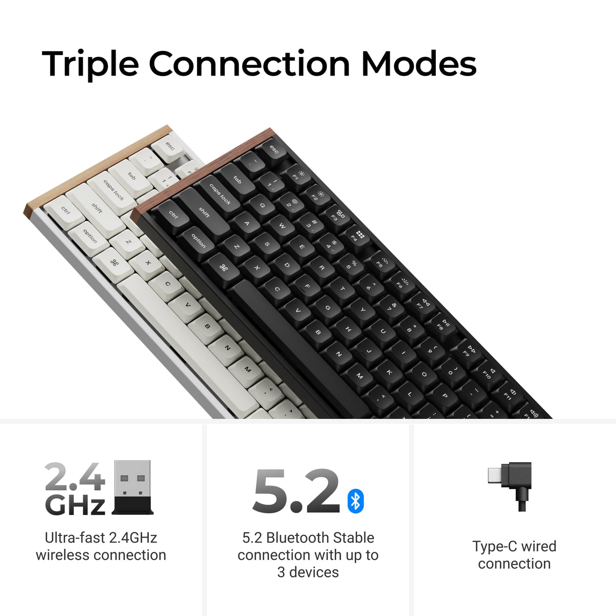 Keychron - K5 Ultra 8k 100% Custom POM Switch Mechanical Gaming Keyboard with Programmable ZMK Launcher Software - Black