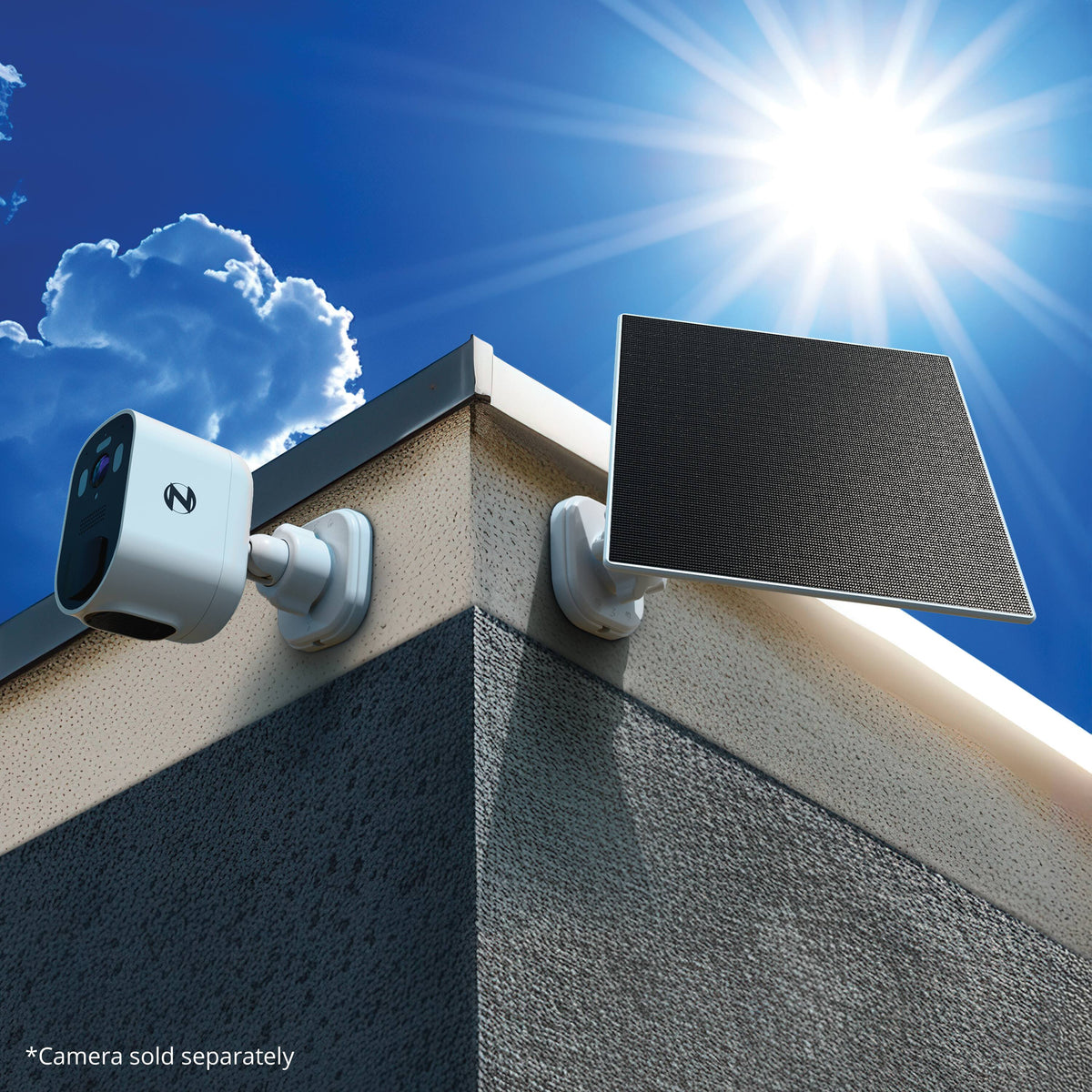 Night Owl - Solar Panel Charger for USB-C Battery Cameras - Black/White