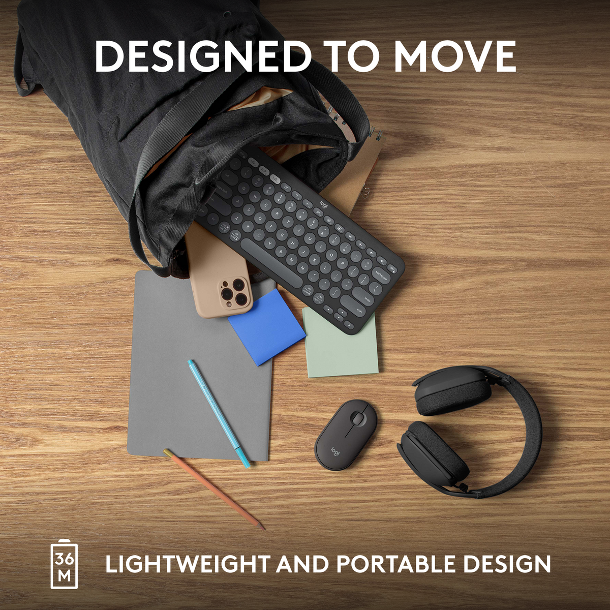 Logitech - Pebble Keys 2 Slim TKL Wireless Scissor Keyboard for Windows, macOS, iPadOS, Chrome - Graphite