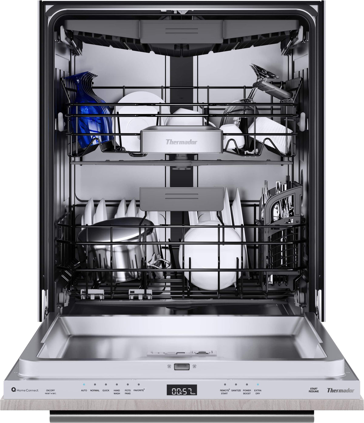 Thermador - Emerald 24" Top Control Smart Built-In Stainless Steel Tub Dishwasher with 3rd Rack and PowerBoost, 48 dBA - Custom Panel Ready