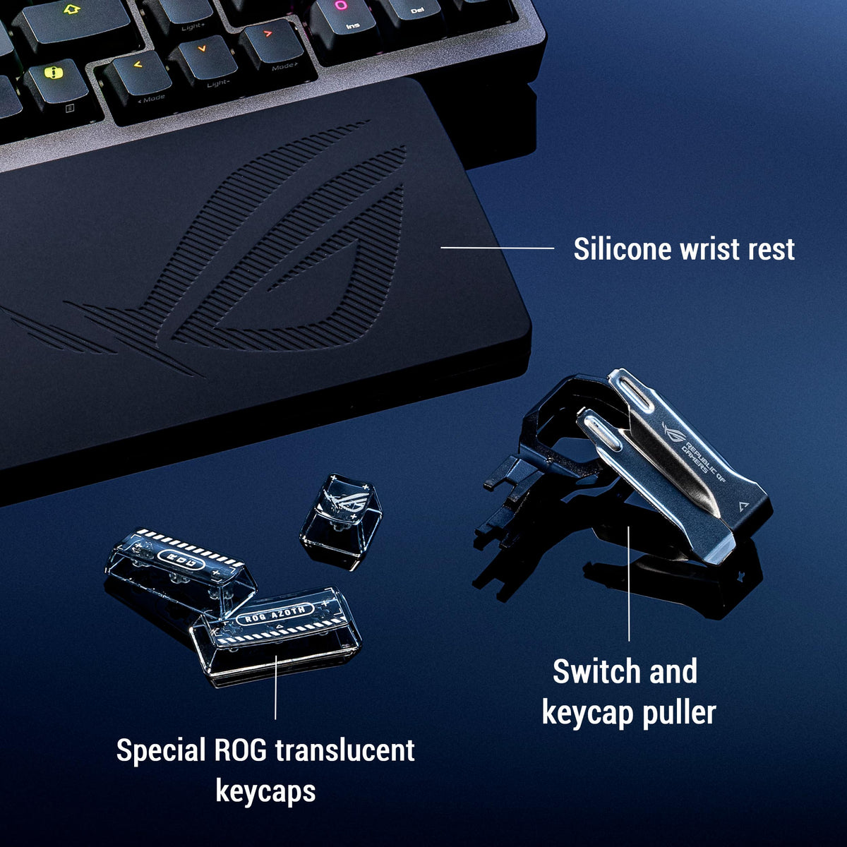 ASUS - ROG Azoth 96% Wireless Magnetic Hall Effect RGB Gaming Keyboard with Hot-Swappable ROG HFX V2 Switches - Black