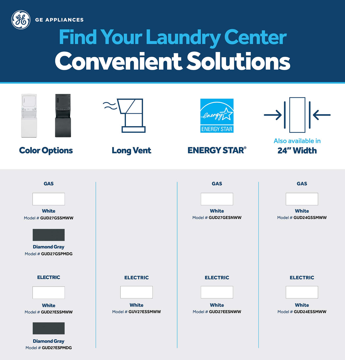 GE - 3.8 Cu. Ft. Top Load Washer and 5.9 Cu. Ft. Gas Dryer Laundry Center - Diamond Gray