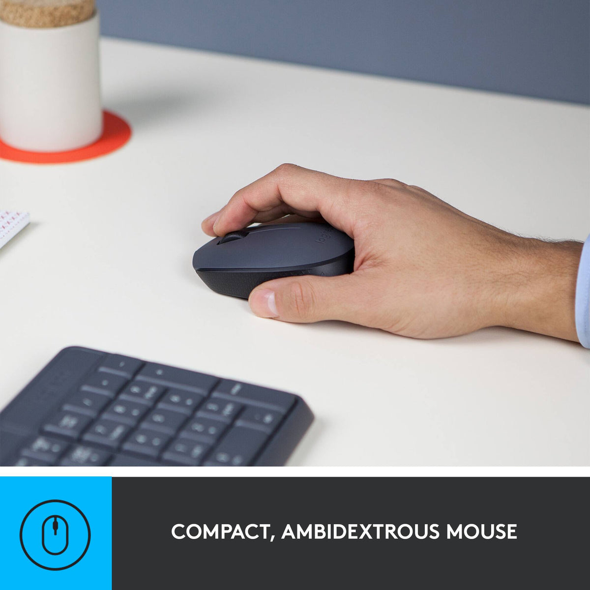 Logitech - MK235 Wireless Membrane Keyboard and Optical Mouse Bundle for PC - Black