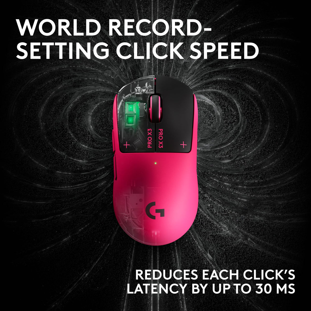 Logitech - G PRO X3 SUPERSTRIKE Wireless Gaming Mouse, Ultra-Lightweight with Programmable Buttons for PC, Mac - Wireless - Pink Magenta