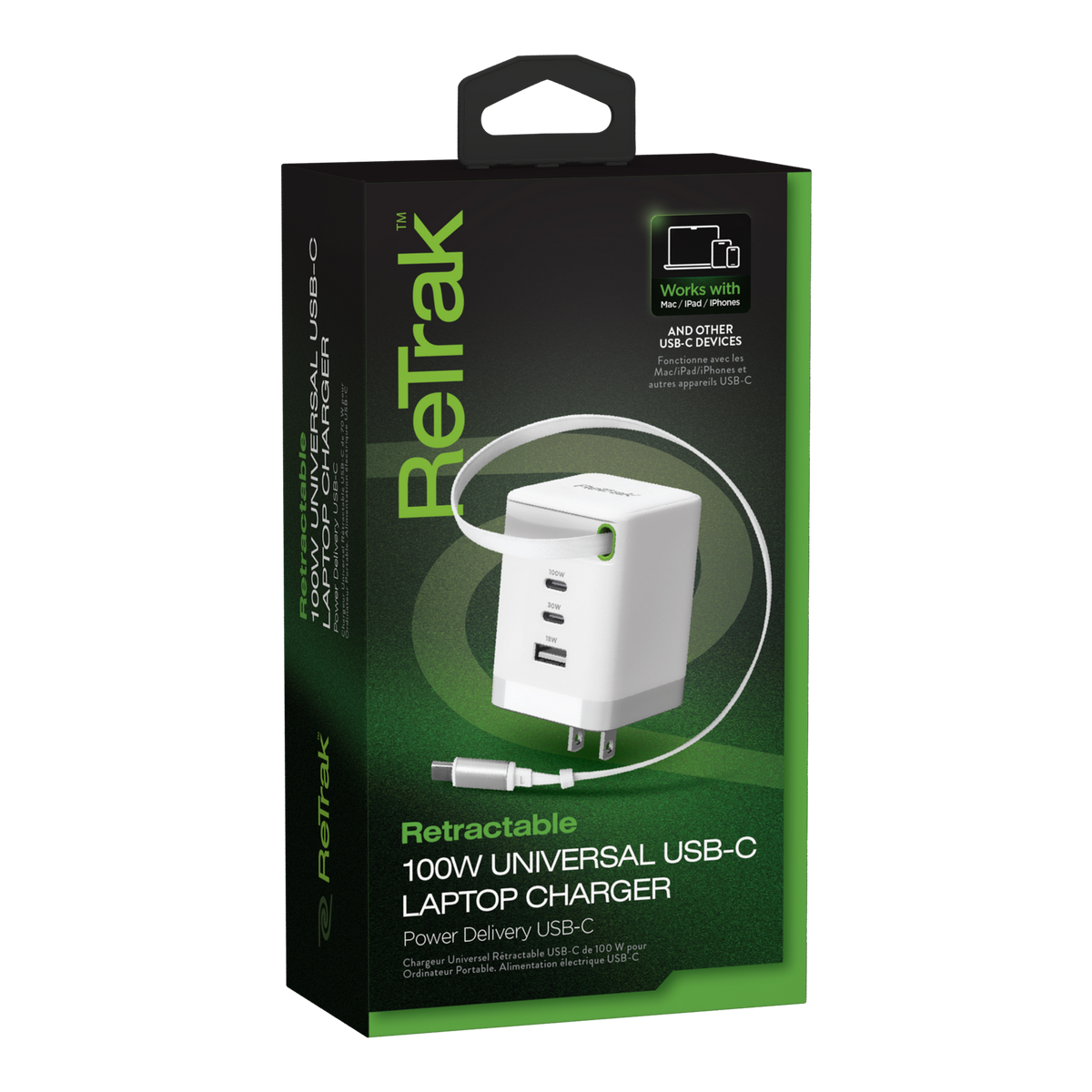 ReTrak - 100W USB-C Wall Charger - White