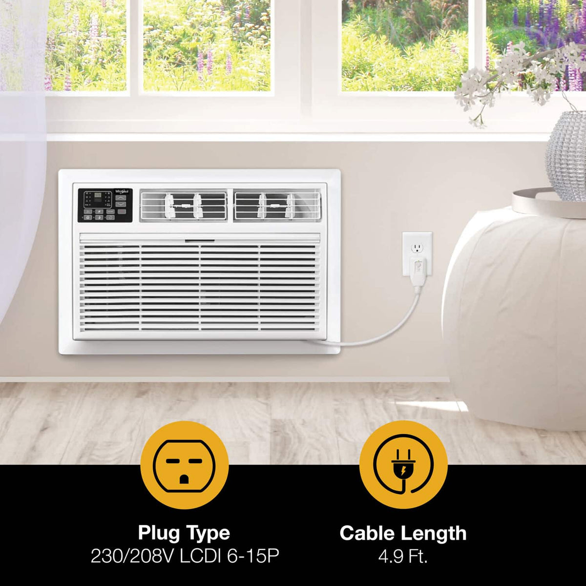 Whirlpool - 12,000 BTU 230V Through the Wall Air Conditioner - White