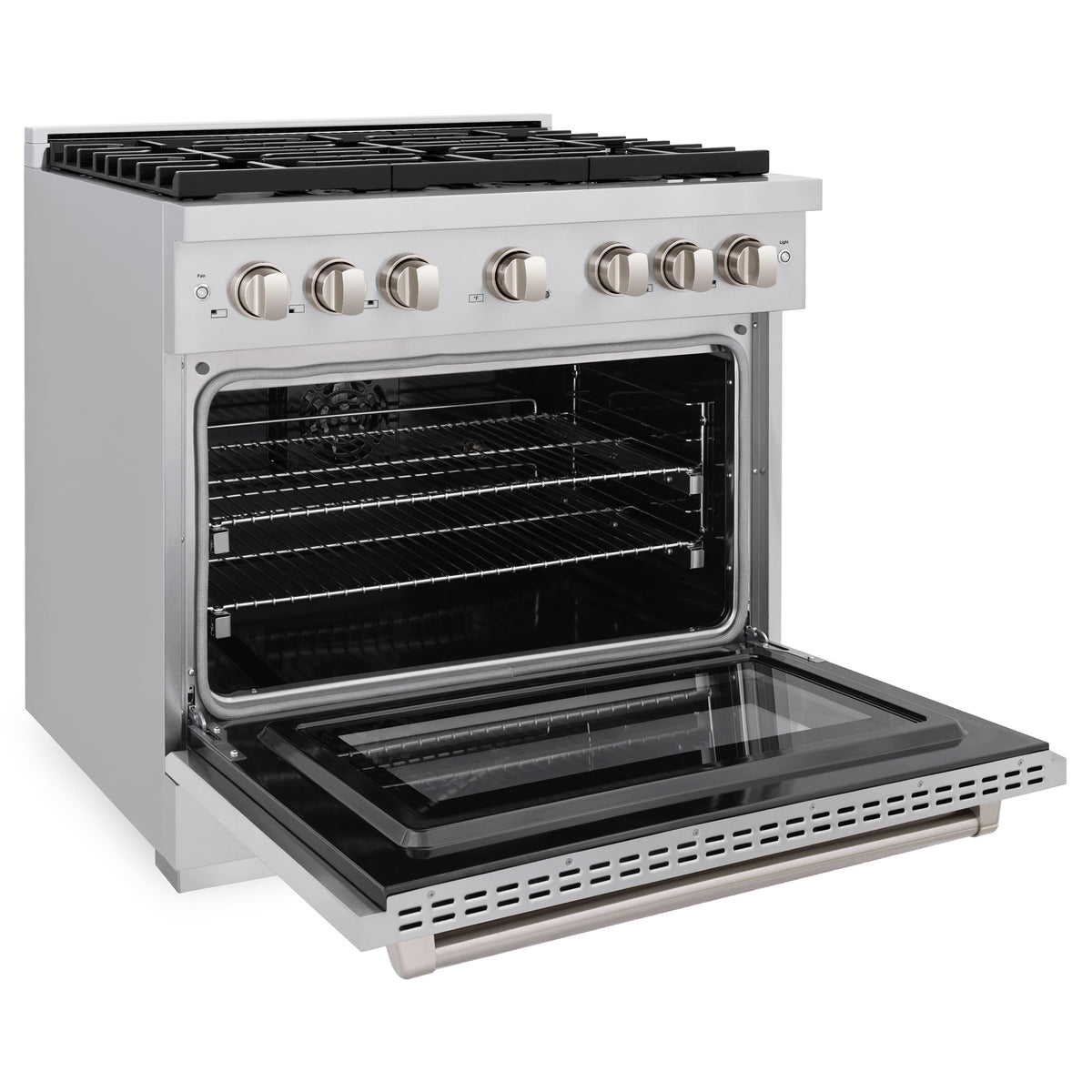 ZLINE - 36 in. Wide 6 Burner Paramount Dual Fuel with Cooktop and Convection Oven (SDR36) - Stainless Steel