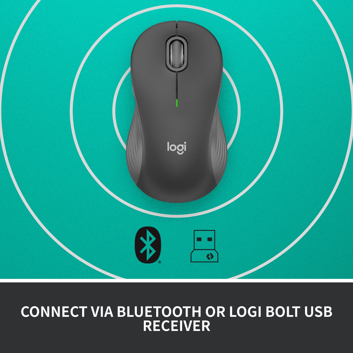 Logitech - Signature M550 L Full Size Wireless Bluetooth Optical Ambidextrous Mouse with Silent Clicks - Wireless - Graphite