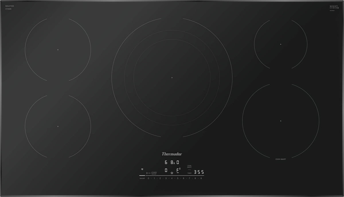 Thermador - Masterpiece Series 36" Built-In Electric Induction Smart Cooktop with 5 Elements - Black