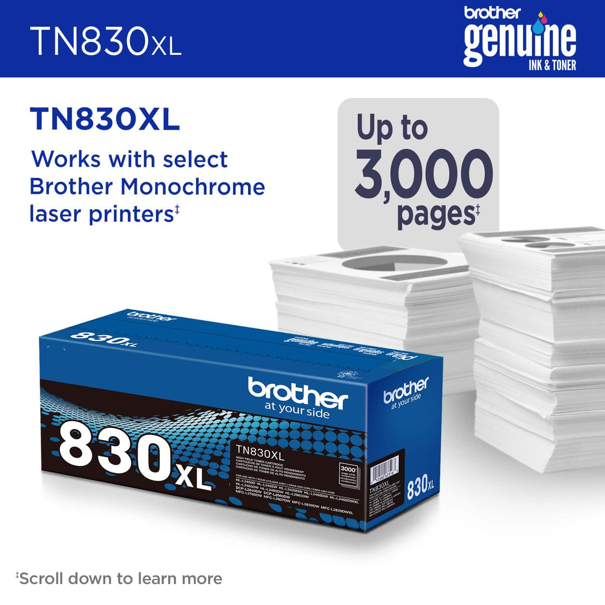Brother - TN830XL High-Yield Toner Cartridge - Black