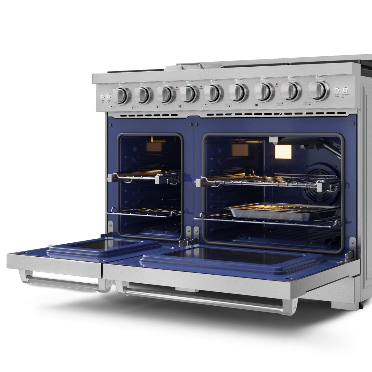 48 in. Wide 7 Burner Gordon Ramsay Series by Thor Kitchen 6.8 Cu. Ft Freestanding Gas Range - Stainless Steel