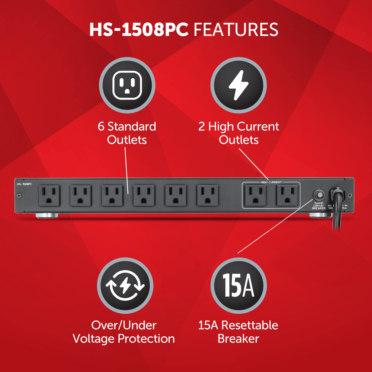 Ethereal - HELIOS 8-Outlet Unlimited Joules Surge Protector - Black Brushed Aluminum