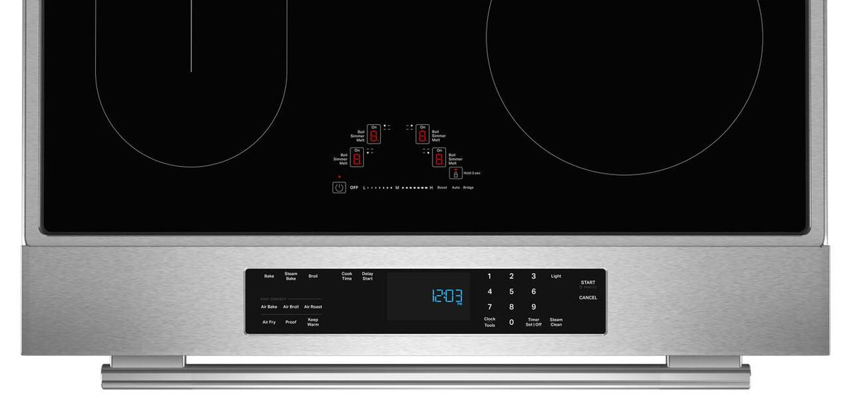 KitchenAid - 30-Inch 4-Element Induction Slide-In Convection Range with Air Fry - PrintShield Stainless Finish