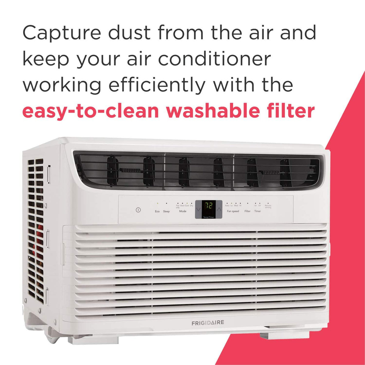 Frigidaire - 115V 8,000 BTU 350 Sq. Ft. Smart Window Air Conditioner with Remote - White