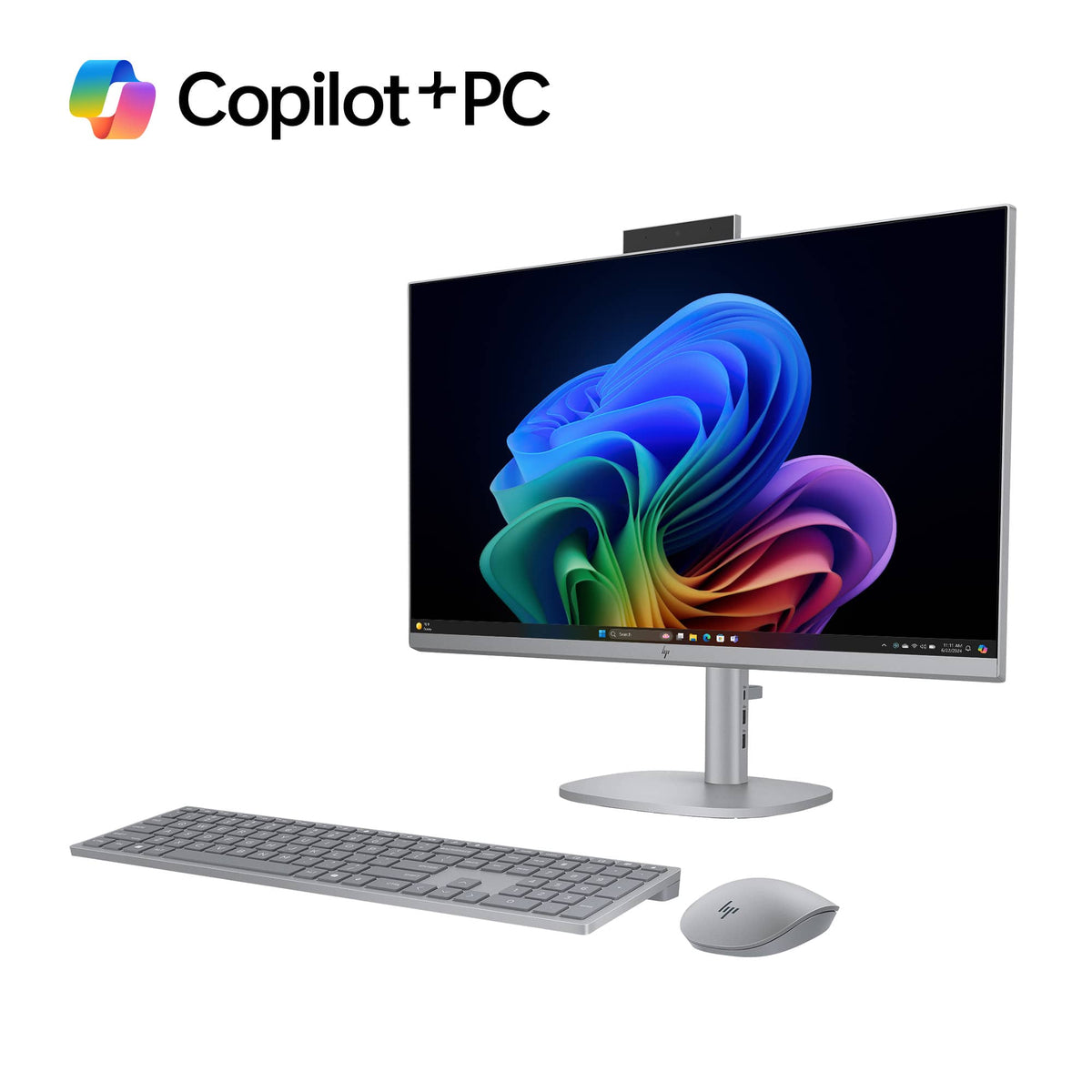 HP - OmniStudio X - Copilot+ PC - 27" 4K UHD All-in-One with Adjustable Height - Intel Core Ultra 7 - 16GB Memory - 1TB SSD - Meteor Silver