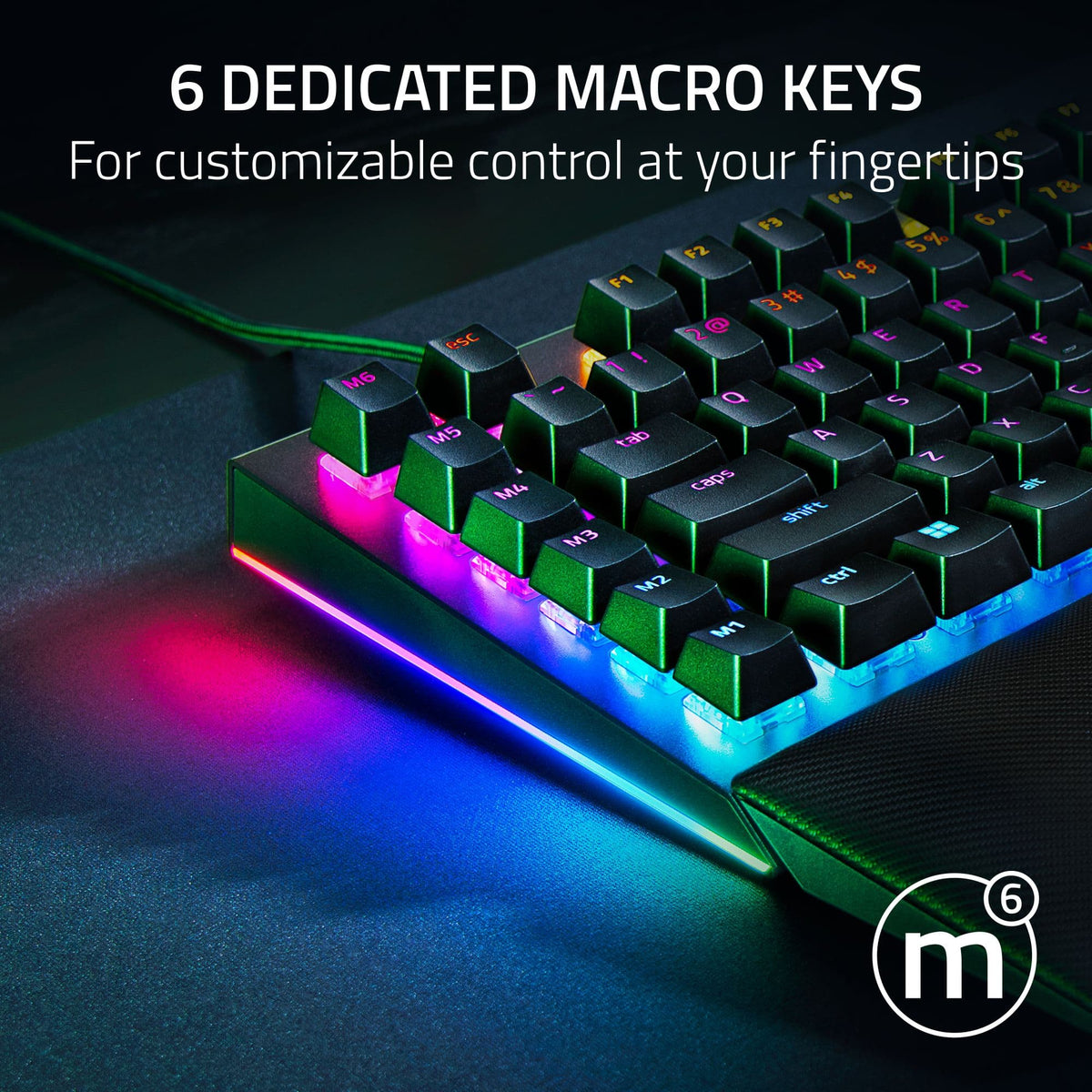 Razer - BlackWidow V4 Full Size Wired Mechanical Green Clicky Switch Gaming Keyboard with Chroma RGB Backlighting - Black