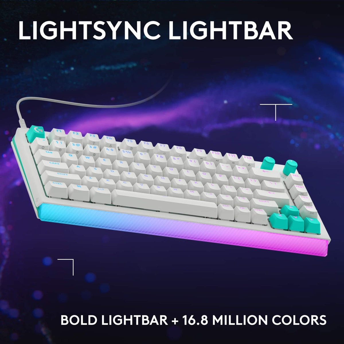 Logitech - G512 X 75 Tenkeyless DUAL SWAP Hot-Swappable TMR Analog / Mechanical Gaming Keyboard for PC, Mac with LIGHTSYNC RGB - White