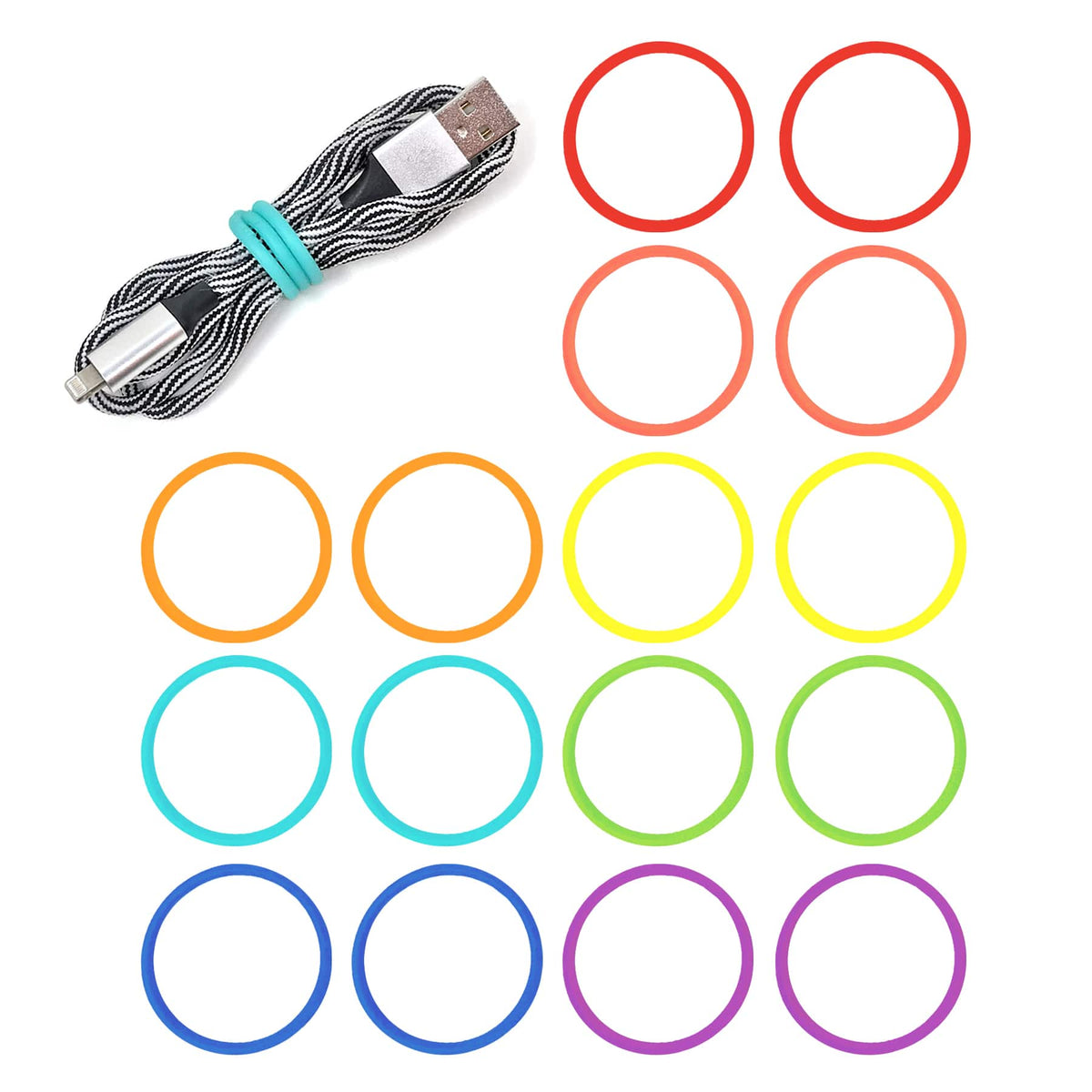 Wrap-It Storage - Super-Stretch Silicone Bands - (16-Pack) -Color - Multi