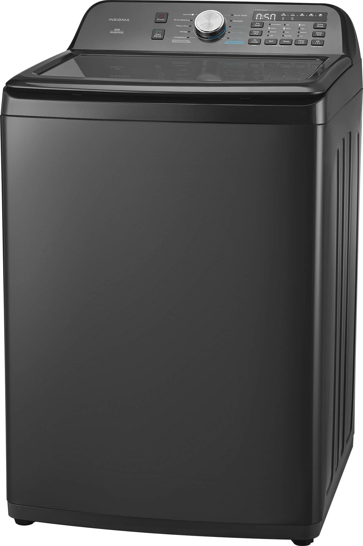 Insignia™ - 4.1 Cu. Ft. Top-Load Washer with ColdMotion Technology - Metallic Gray