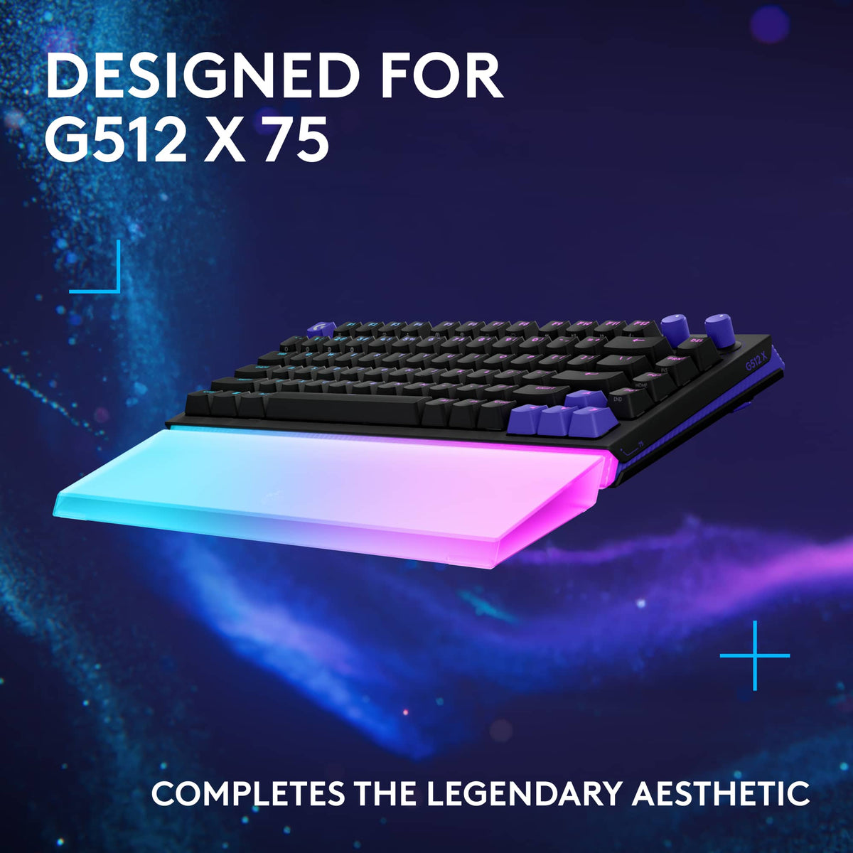 Logitech - G512 X PALM REST 75 LIGHTSYNC RGB Lightbar-Amplifying Acrylic Palm Rest - Transparent