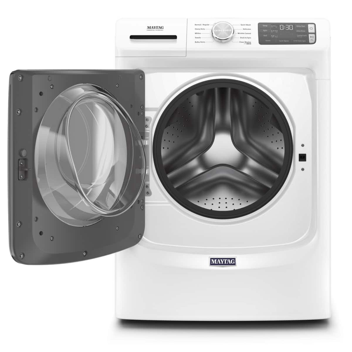 Maytag - 4.5 Cu. Ft. High-Efficiency Stackable Front Load Washer with Steam and Fresh Spin - White