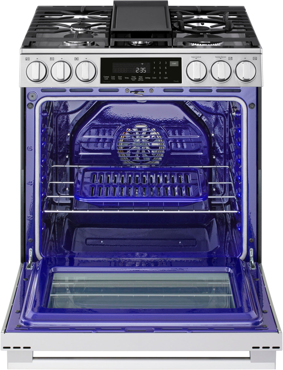 LG - 30-in Wide 6.3 Cu. Ft. Slide-In Gas True Convect Smart Range with 5 Burners, EasyClean, Air Fry and UltraHeat 22K Burner - Stainless Steel