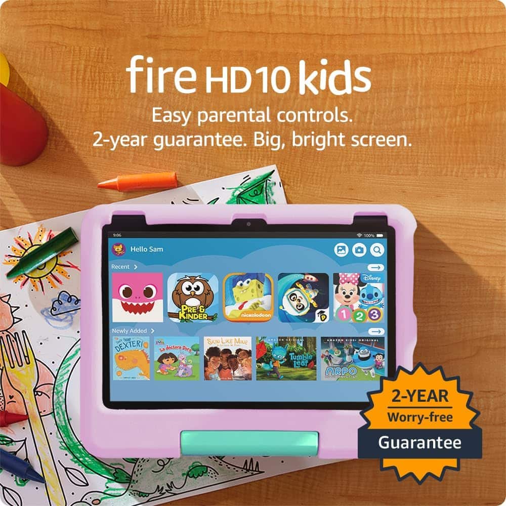 Amazon - Fire HD 10 Kids - 10.1" Tablet (2023 Release) - 32GB with Wi-Fi - Pink