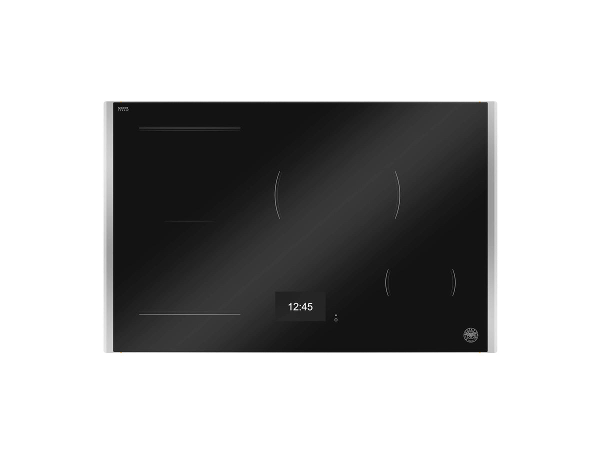 30" Bertazzoni Induction Cooktop - Black with Stainless Steel Metal Frame - Black Glass/Stainless Steel
