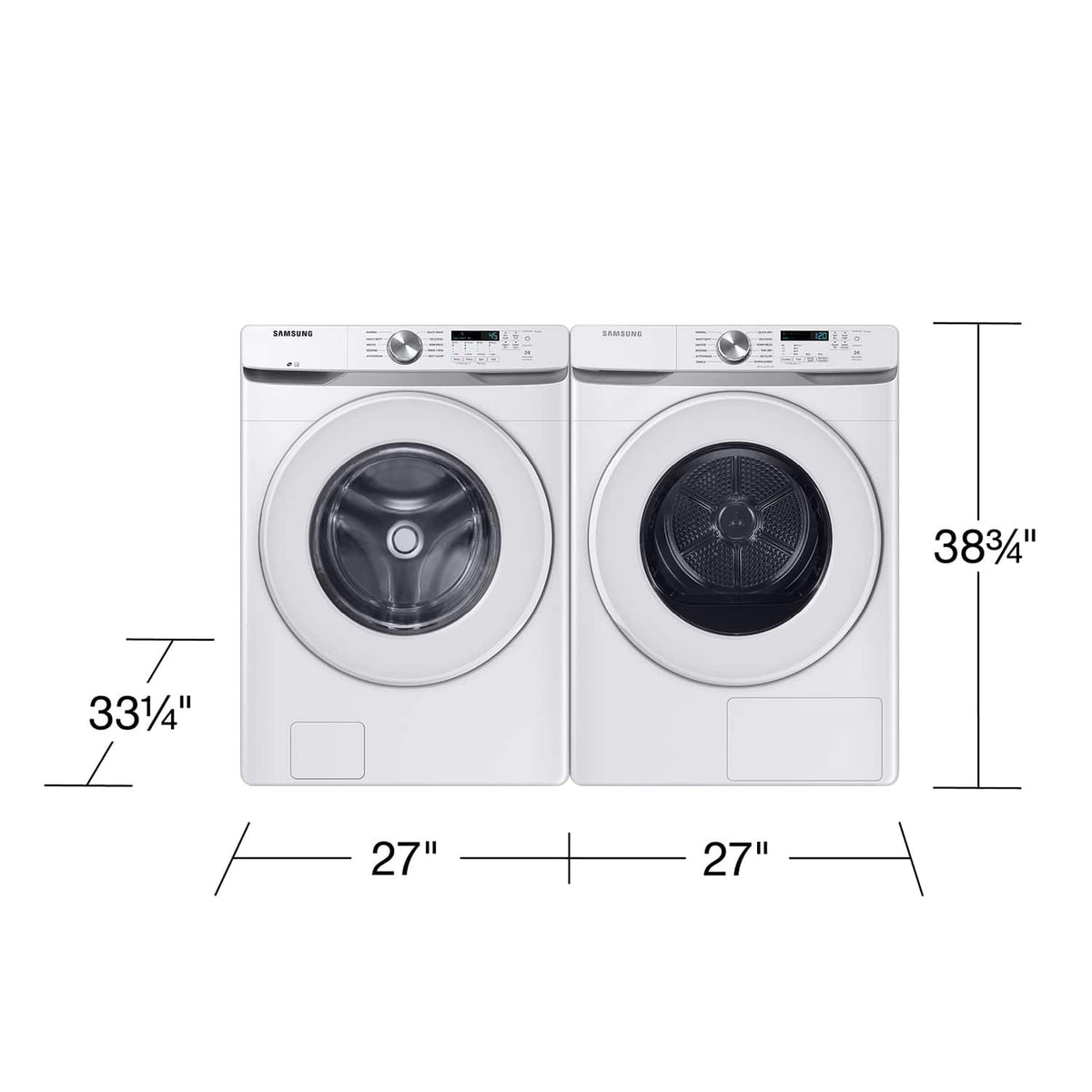 Samsung - 7.5 Cu. Ft. Stackable Smart Ventless Hybrid Heat Pump Electric Dryer with Sensor Dry - White