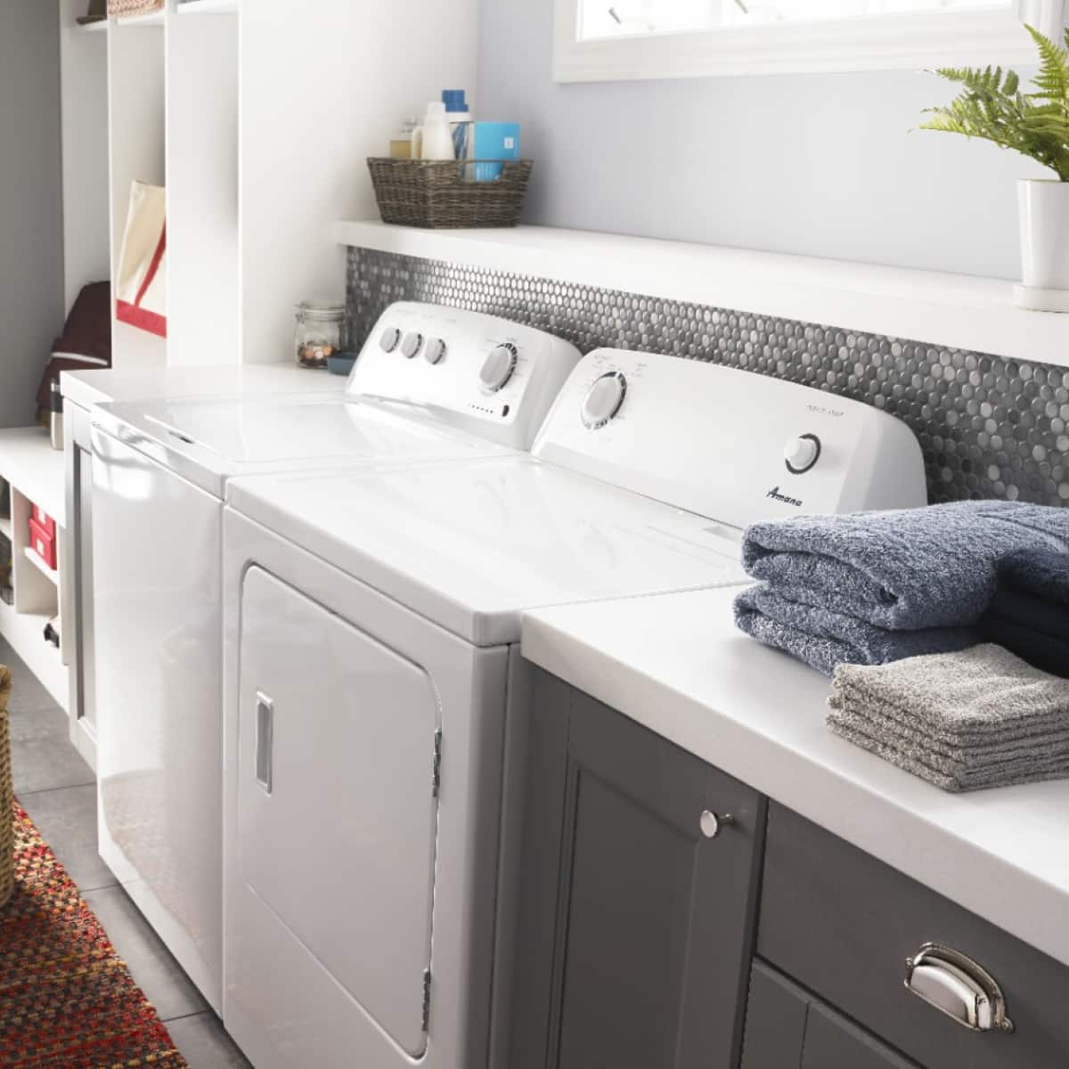 Amana - 6.5 Cu. Ft. Electric Dryer with Automatic Dryness Control - White