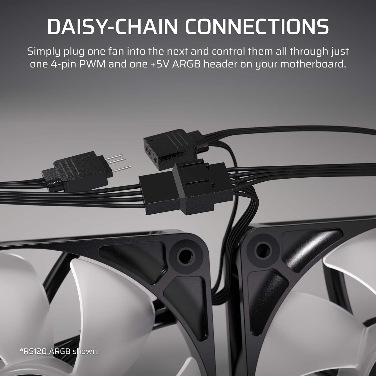 CORSAIR - RS120-R ARGB 120mm PWM Reverse Case Fans Triple Pack - White